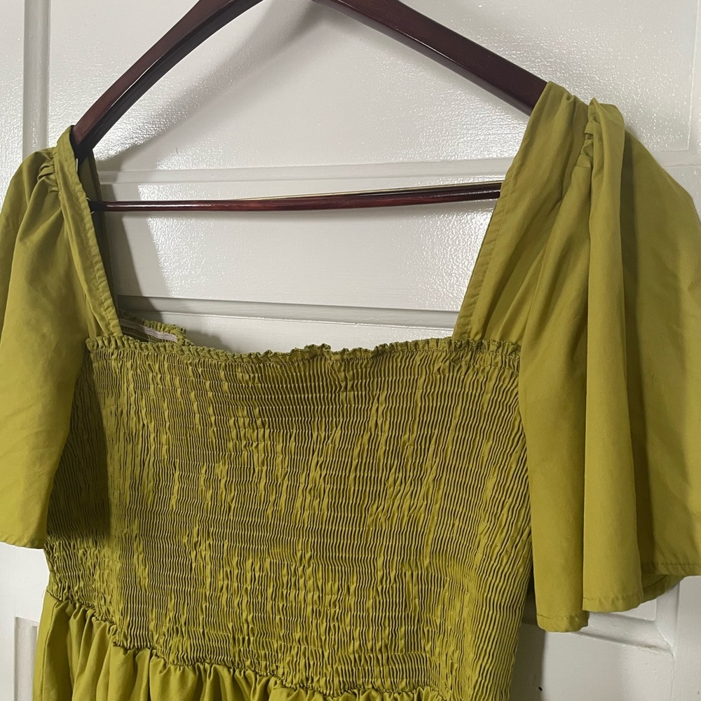 SHEIN Chartreuse Midi Dress